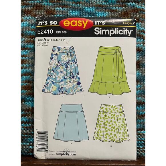 Simplicity Other - Simplicity Sewing pattern 2410 skirt midi A line size 8-18